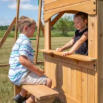 Backyard Discovery Montpelier Cedar Swing Set with Monkey Bars, Clubhouse & Snack Ba - Image 6
