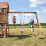 Backyard Discovery Montpelier Cedar Swing Set with Monkey Bars, Clubhouse & Snack Ba - Image 3