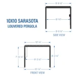 10x10 Sarasota Steel Louvered Pergola - Image 7