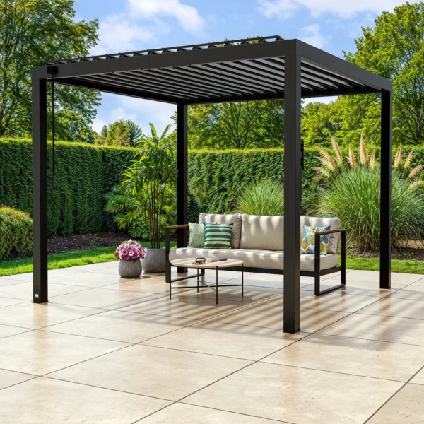 10x10 Sarasota Steel Louvered Pergola