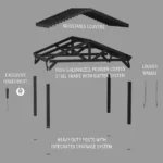 Backyard Discovery Ridgeline 14x12 Steel Louvered Pergola with Adjustable Roof - Image 10