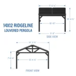 Backyard Discovery Ridgeline 14x12 Steel Louvered Pergola with Adjustable Roof - Image 9