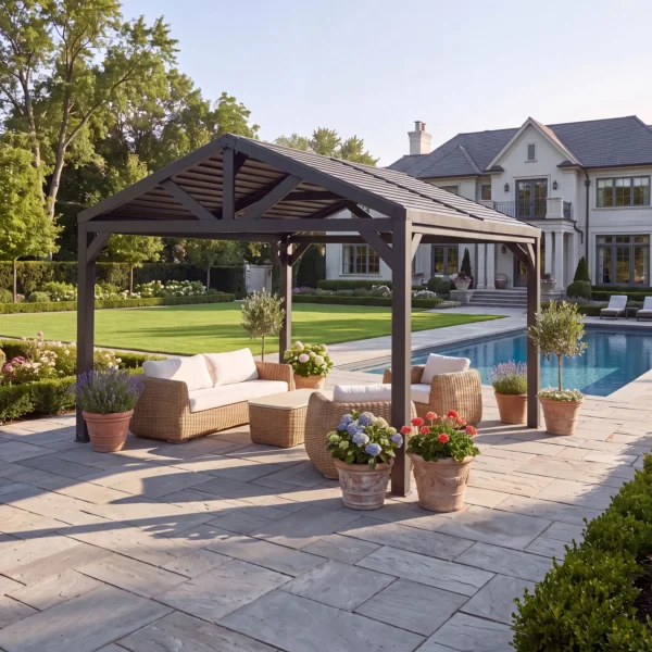 Backyard Discovery Ridgeline 14x12 Steel Louvered Pergola with Adjustable Roof