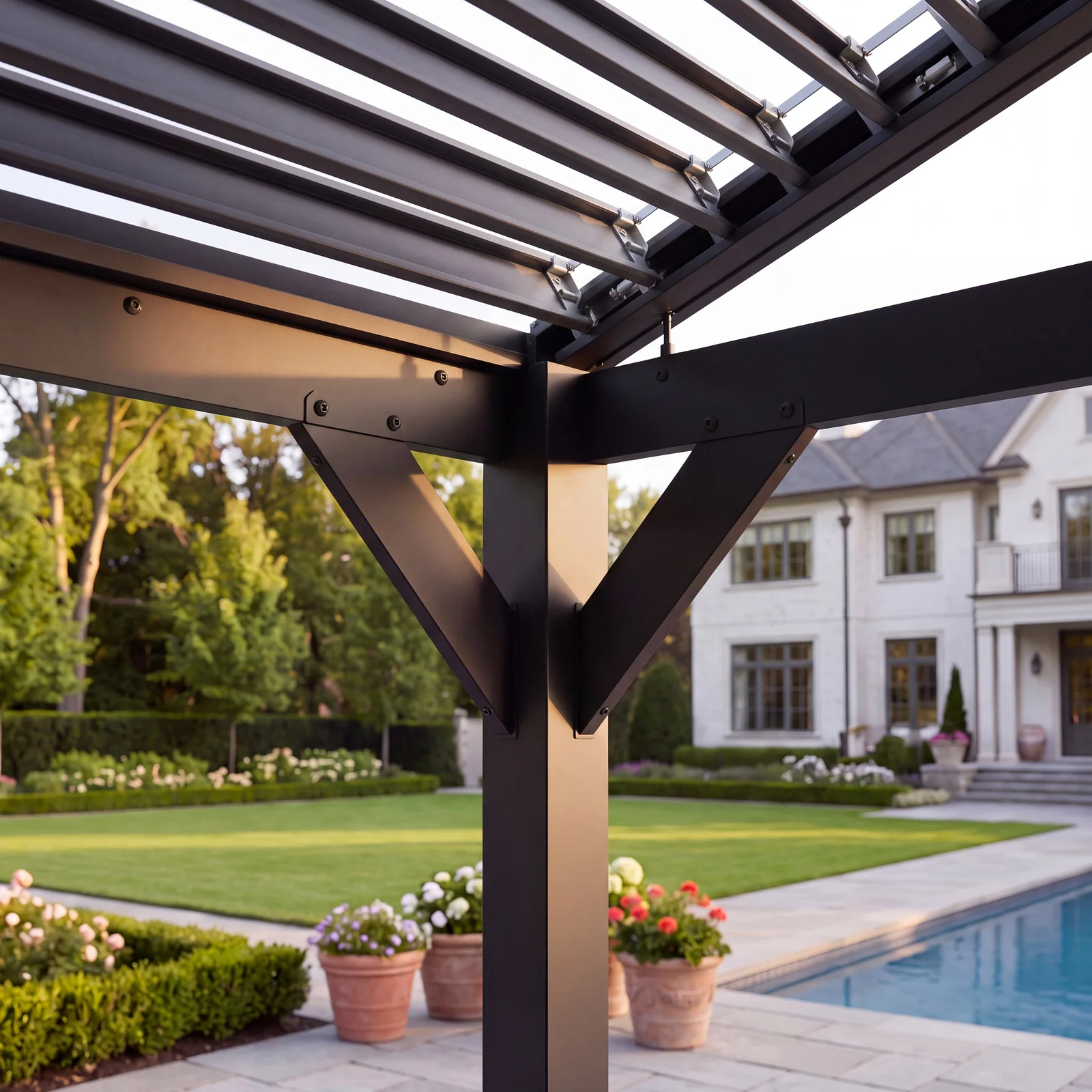 Backyard Discovery Ridgeline 14x12 Steel Louvered Pergola with Adjustable Roof - Image 11