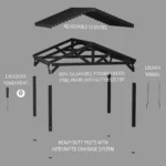 Backyard Discovery Ridgeline 14x14 Steel Louvered Pergola with Adjustable Roof - Image 4