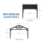 Backyard Discovery Ridgeline 14x14 Steel Louvered Pergola with Adjustable Roof - Image 3