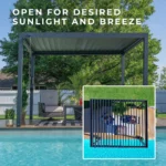 10x10 Sarasota Steel Louvered Pergola - Image 3